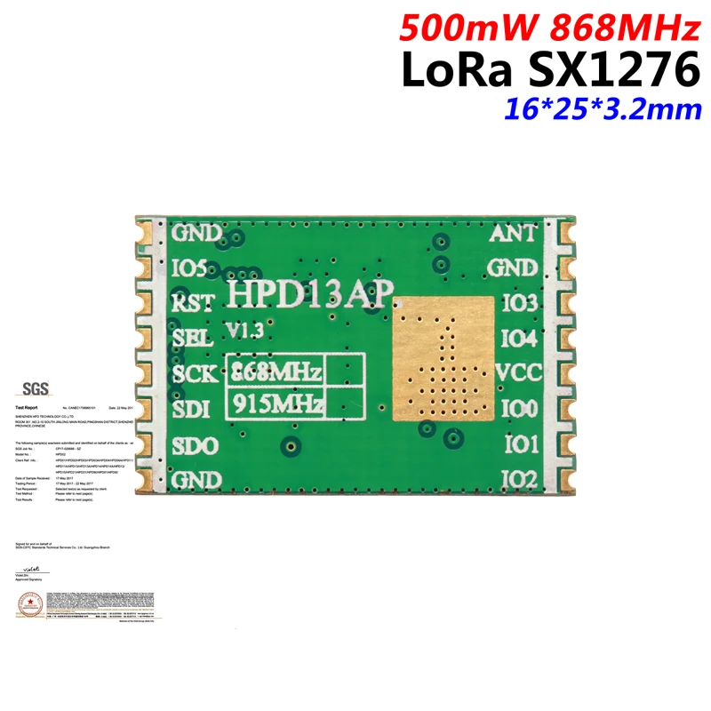Hot LoRa SX1276 +PA Module 500mW 868MHz RF Wireless Transceiver Module Transmitter Receiver Long Range LoRa Module for Transmiss 
Hot LoRa SX1276 +PA Module 500mW 868MHz RF Wireless Transceiver Module Transmitter Receiver Long Range LoRa Module for Transmiss