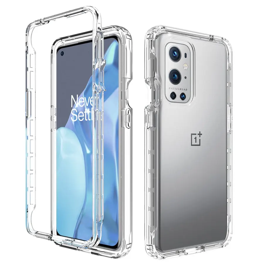 

Crystal Clear 2 in 1 Shockproof Transparent Cases Hard Bumper Soft TPU Protective Cover for Oneplus 9 Pro Case ,1+9 Pro