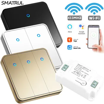 SMATRUL Electric Switch Light Smart Life Tuya APP WiFi RF Remote Control 433Mhz button Wall Relay Timer Google Home Amazon Alexa
SMATRUL Electric Switch Light Smart Life Tuya APP WiFi RF Remote Control 433Mhz button Wall Relay Timer Google Home Amazon Alexa