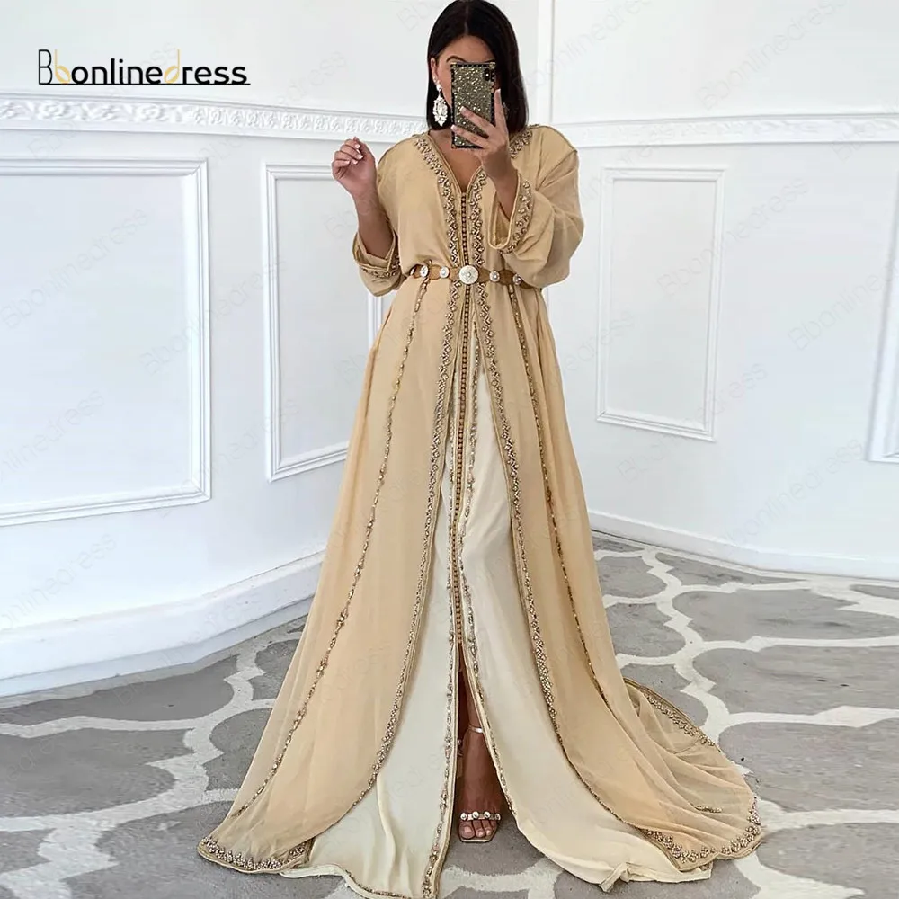 Bbonlinedress Champagne Evening Gowns 2020 Crystal Beading Moroccan Caftan Dress Plus Size Customize Women abiti da cerimo
Bbonlinedress Champagne Evening Gowns 2020 Crystal Beading Moroccan Caftan Dress Plus Size Customize Women abiti da cerimo