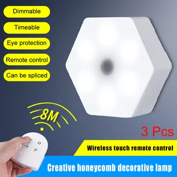 3pcs Remote Control Hexagonal LED Wall Lamp Dimmable Timing Smart Light for Home Office Hotel L9
3pcs Remote Control Hexagonal LED Wall Lamp Dimmable Timing Smart Light for Home Office Hotel L9