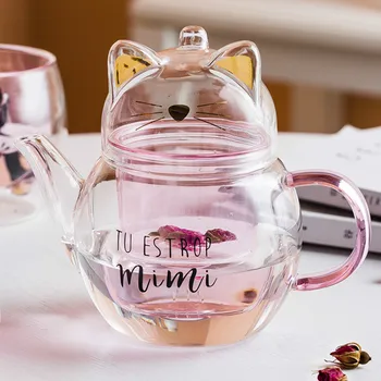 Creative personality cute cat glass teapot modern teapot tea set tea separation belt put glass Tea set Flower teacup LB42903 Jug
Creative personality cute cat glass teapot modern teapot tea set tea separation belt put glass Tea set Flower teacup LB42903 Jug