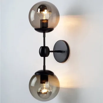 Industrial Indoor Black Wall Lamp Glass Ball Sconce Vintage Bedroom Wall Light Modern Decorative Wall lamp Sconce E27 Holder 
Industrial Indoor Black Wall Lamp Glass Ball Sconce Vintage Bedroom Wall Light Modern Decorative Wall lamp Sconce E27 Holder
