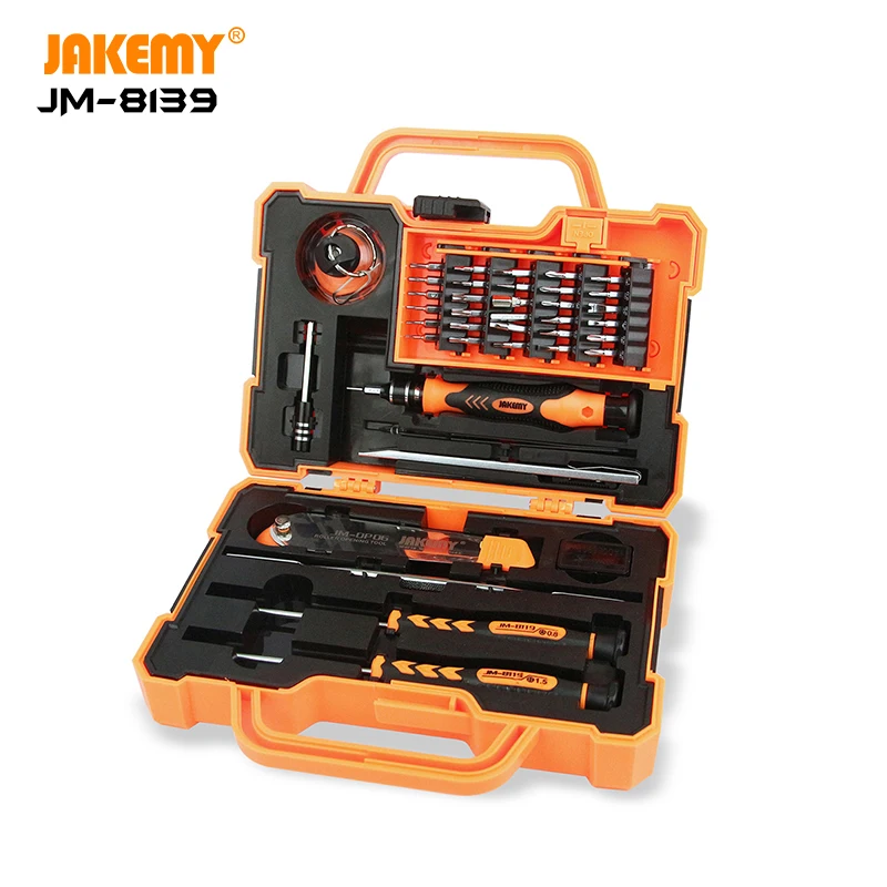 

JAKEMY JM-8139 Multi-functional CR-V Driver Household Hand Tool Screwdriver Tool Box Set for Electronic DIY Repair