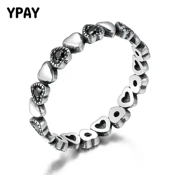 YPAY Vintage Stackable Ring Women Real 925 Sterling Silver Black Zircon Heart Finger Rings Fine Jewelry Drop Shipping YMR181
YPAY Vintage Stackable Ring Women Real 925 Sterling Silver Black Zircon Heart Finger Rings Fine Jewelry Drop Shipping YMR181