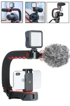 Video Stabilizing Handle Grip Kit,U-Grip Pro + Boya by-MM1 Microphone + W49 LED Video Light + Phone Clip for iPhone 11 XS 8 Plus
Video Stabilizing Handle Grip Kit,U-Grip Pro + Boya by-MM1 Microphone + W49 LED Video Light + Phone Clip for iPhone 11 XS 8 Plus