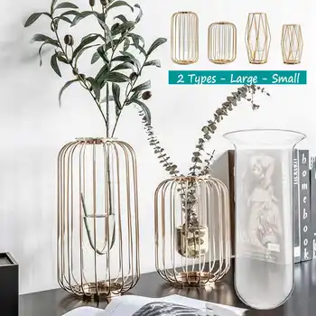 Nordic Style Wrought Iron Holder Vase Clear Glass Test Tube Hydroponic Container Flower Vase Flowerpot Glass Bottle Home Decor
Nordic Style Wrought Iron Holder Vase Clear Glass Test Tube Hydroponic Container Flower Vase Flowerpot Glass Bottle Home Decor