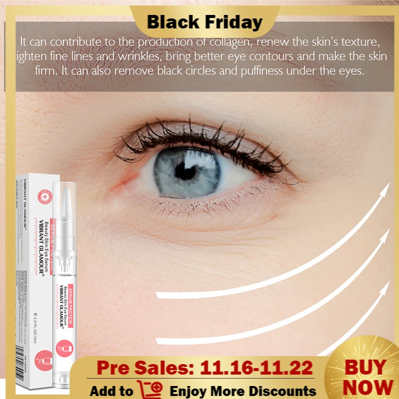 VIBRANT GLAMOUR Serum Protein Eye Serum Remove Dark Circles Lifting Anti-Wrinkle Against Puffiness Bags Sensitive Skin Eye Care
VIBRANT GLAMOUR Serum Protein Eye Serum Remove Dark Circles Lifting Anti-Wrinkle Against Puffiness Bags Sensitive Skin Eye Care