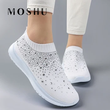 White Sneakers Women Vulcanized Shoes Bling basket femme Flat Casual Shoes Crystal Ladies Knit Sneakers Zapatos De Mujer
White Sneakers Women Vulcanized Shoes Bling basket femme Flat Casual Shoes Crystal Ladies Knit Sneakers Zapatos De Mujer