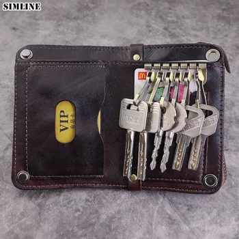 SIMLINE Genuine Leather Men Wallet Vintage Man Short Bifold Wallets Purse With Card holder Zipper Coin Pocket Key Holder Keyring 
SIMLINE Genuine Leather Men Wallet Vintage Man Short Bifold Wallets Purse With Card holder Zipper Coin Pocket Key Holder Keyring