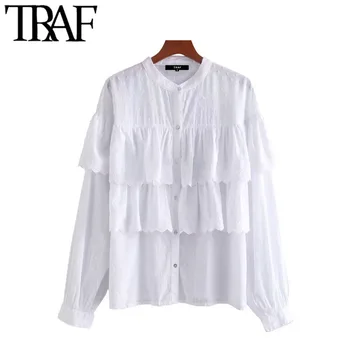 TRAF Women Fashion Embroidery Hollow Out Ruffled Blouses Vintage O Neck Long Sleeve Female Shirts Blusas Chic Tops
TRAF Women Fashion Embroidery Hollow Out Ruffled Blouses Vintage O Neck Long Sleeve Female Shirts Blusas Chic Tops