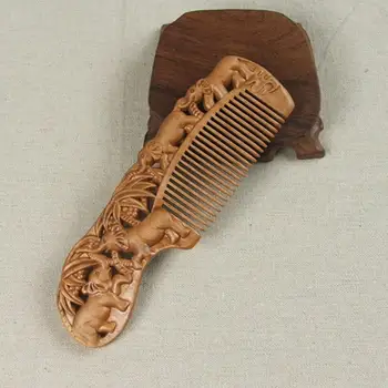 Handmade Natural Peach Wood Comb Elephant Carving Anti Static Hair Styling Tool New 
Handmade Natural Peach Wood Comb Elephant Carving Anti Static Hair Styling Tool New