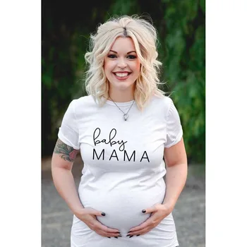 Baby Mama Pregnancy Fashion Shirt Women Pregnancy TShirt New Mom Short Sleeve Shirt Fashion Soft Tops Tee Anouncement Shirts 
Baby Mama Pregnancy Fashion Shirt Women Pregnancy TShirt New Mom Short Sleeve Shirt Fashion Soft Tops Tee Anouncement Shirts