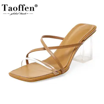 Taoffen Real Leather Women Sandals High Heel Summer Shoes Woman Slippers Fashion Cross Strap Lady Party Footwear Size 33-40
Taoffen Real Leather Women Sandals High Heel Summer Shoes Woman Slippers Fashion Cross Strap Lady Party Footwear Size 33-40