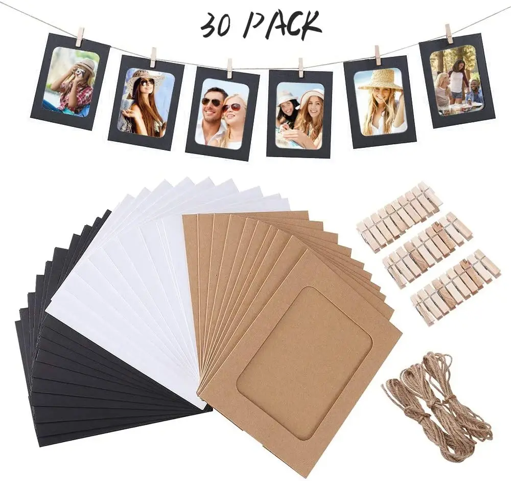 100pcs Paper Photo Frame Set Picture Mats Mini Wooden Clips String Hanging Cardboard Picture Frame for Home Room Wall Decor DIY
100pcs Paper Photo Frame Set Picture Mats Mini Wooden Clips String Hanging Cardboard Picture Frame for Home Room Wall Decor DIY