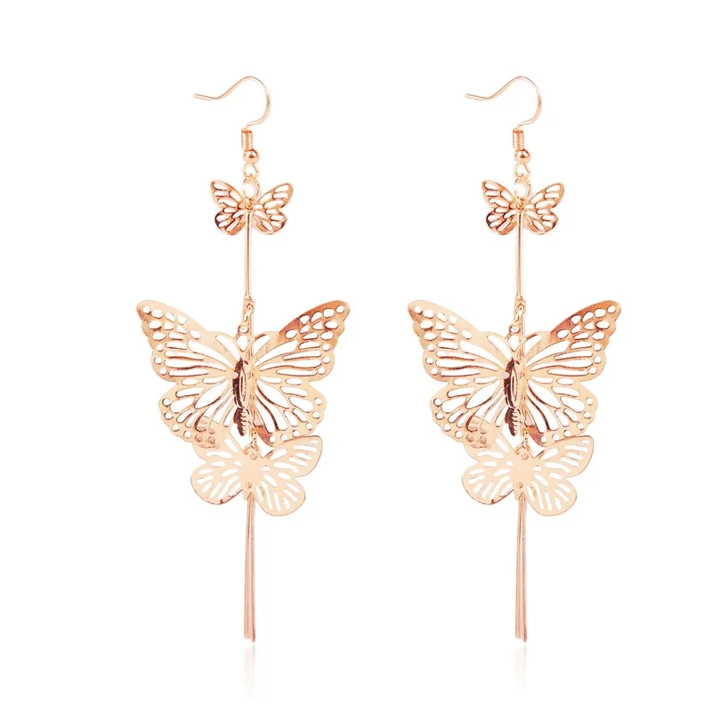 Korean Hollow Butterfly Earrings Creative Flower Simple Golden Earrings Creative Simple for Women Fashion Jewelry
Korean Hollow Butterfly Earrings Creative Flower Simple Golden Earrings Creative Simple for Women Fashion Jewelry