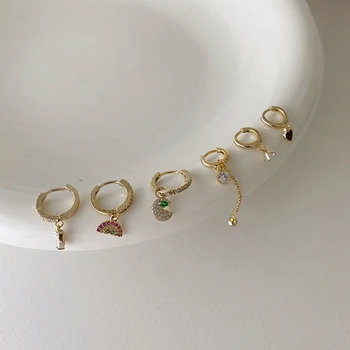 GHIDBK 6 pcs/set Rainbow Cubic Zirconia Hoop Earrings Sets Minimalist Small Heart Pendant Huggie Earring Women Charming Jewelry 
GHIDBK 6 pcs/set Rainbow Cubic Zirconia Hoop Earrings Sets Minimalist Small Heart Pendant Huggie Earring Women Charming Jewelry