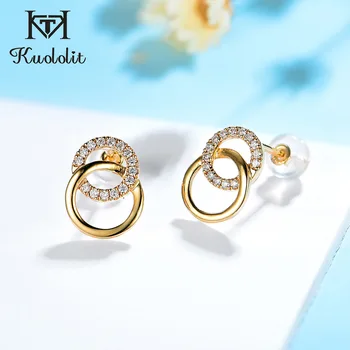 Kuololit 585 14K 10K Yellow gold Natural Diamonds Gemstone Stud Earrings for Women Round Chain Earrings for Engagement Bridal
Kuololit 585 14K 10K Yellow gold Natural Diamonds Gemstone Stud Earrings for Women Round Chain Earrings for Engagement Bridal