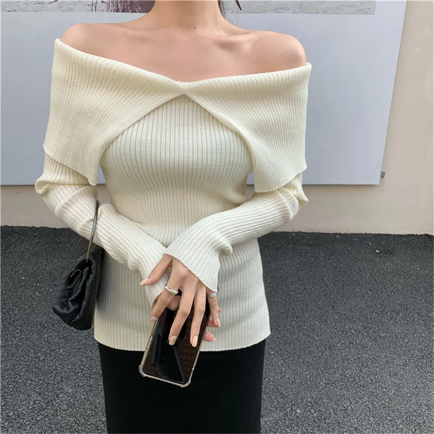 New Autumn Fashion French Women High Quality Split Sweater Long Sleeve Tops Female Large Lapel knitted Sweater Bottomings WZ092
New Autumn Fashion French Women High Quality Split Sweater Long Sleeve Tops Female Large Lapel knitted Sweater Bottomings WZ092