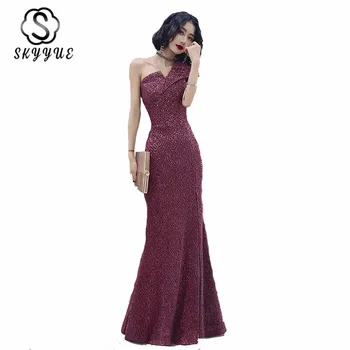 Skyyue Evening Gown Sleeveless One Shoulder Sequined Mermaid Dress Zipper Plus Size Solid Evening Dress 2020 K335
Skyyue Evening Gown Sleeveless One Shoulder Sequined Mermaid Dress Zipper Plus Size Solid Evening Dress 2020 K335