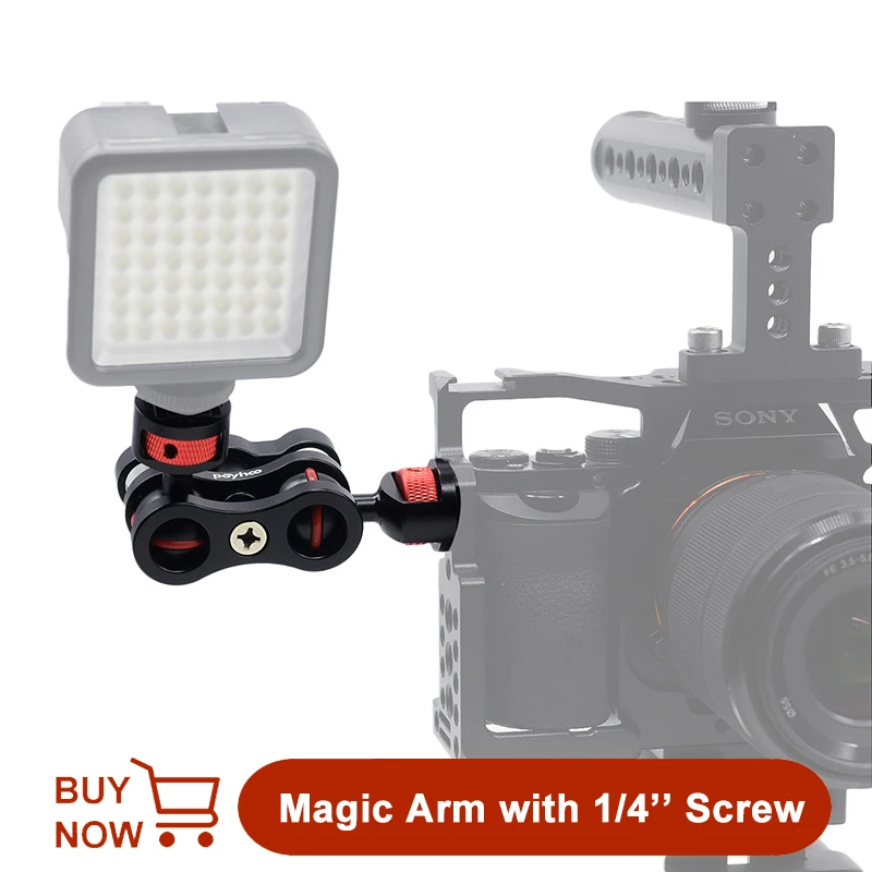 Double Ball Head Hot Shoe Mount Adapter Magic Arm 1/4" Screw for Camera Cage DSLR to mount Monitor Flash LED light Microphones
Double Ball Head Hot Shoe Mount Adapter Magic Arm 1/4" Screw for Camera Cage DSLR to mount Monitor Flash LED light Microphones
