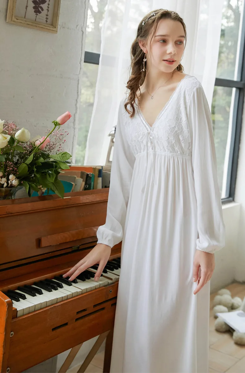 white cotton night gowns