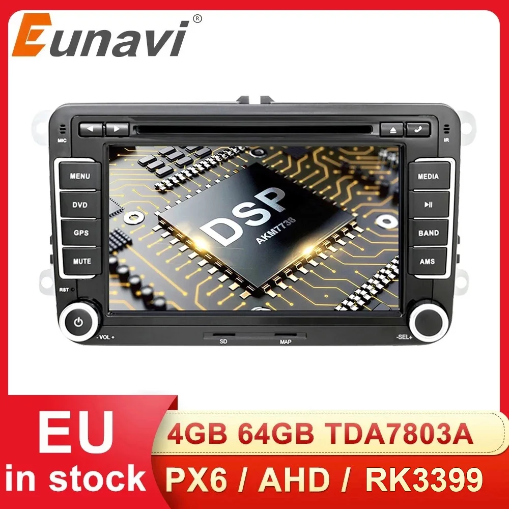 Eunavi 2 Din Автомобильный dvd плеер Android мультимедийный GPS для VW GOLF 5 6 Polo Bora Jetta Passat b6 b7