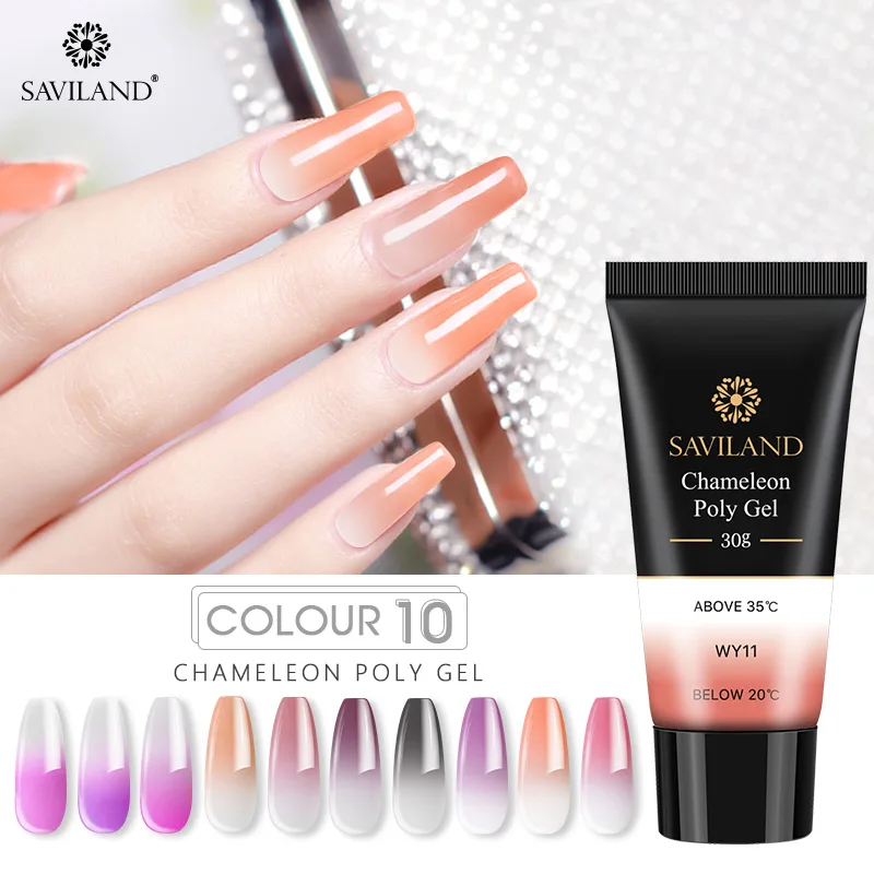SAVILAND 2019 New Arrival 15ml/30ml Nail Extension Gel Polish Acrylic PolyGel Temperature Change Soak Off UV Builder Gel Varnish
SAVILAND 2019 New Arrival 15ml/30ml Nail Extension Gel Polish Acrylic PolyGel Temperature Change Soak Off UV Builder Gel Varnish