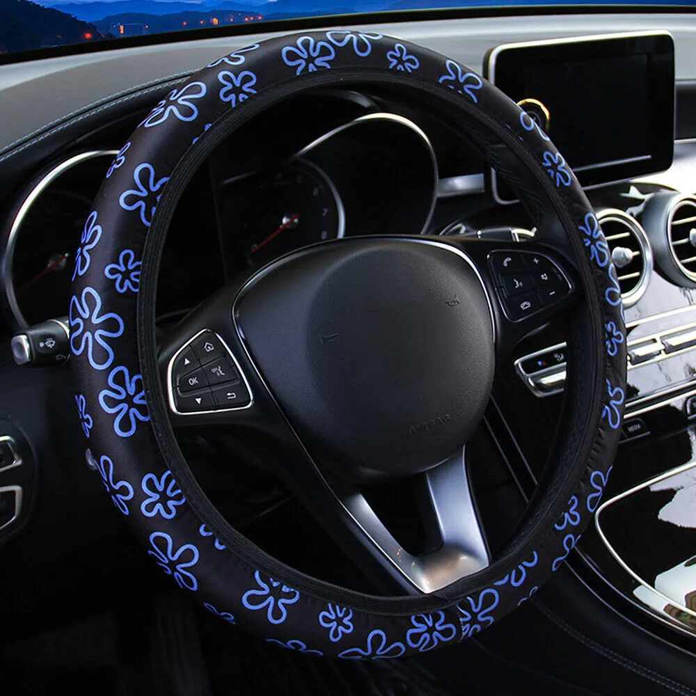 Blue Car Steering Wheel Cover 15inch 37-38cm Universal Auto Replacement SUV Flower Floral Steering Wheel Protector
Blue Car Steering Wheel Cover 15inch 37-38cm Universal Auto Replacement SUV Flower Floral Steering Wheel Protector