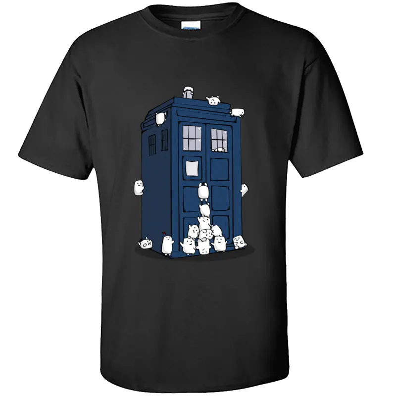Забавные топы футболка Tardis Cat Kawaii новые европейские футболки с рисунком