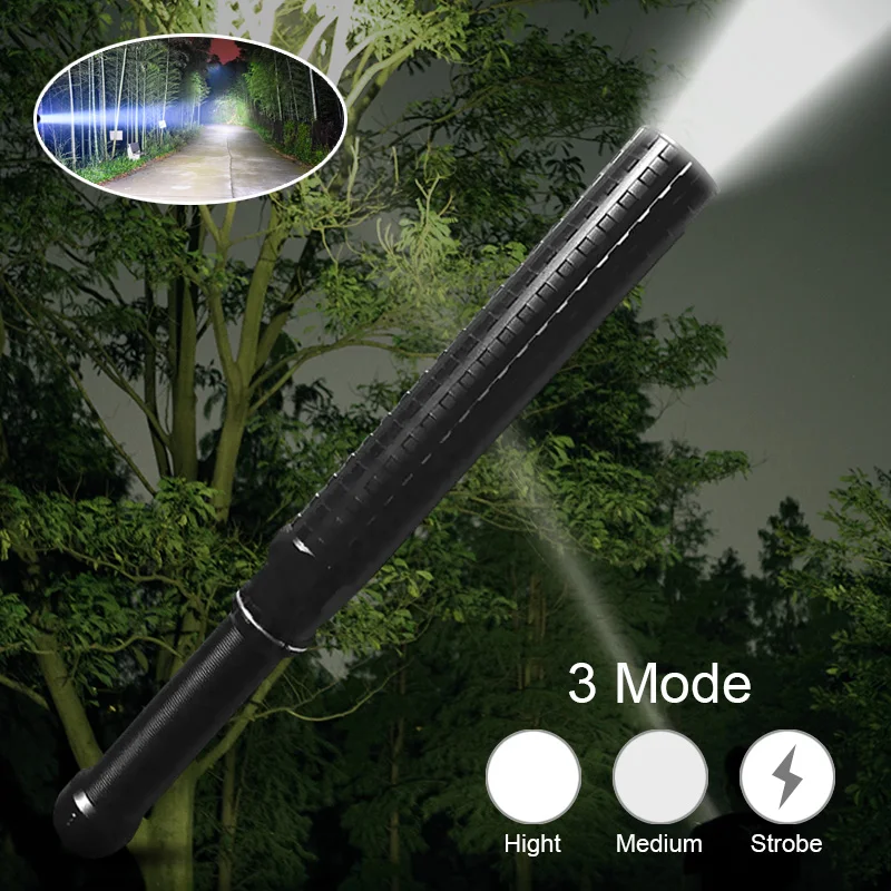 

Telescopic Self Defense LED Flashlight Zoomable Waterproof XPE Q5 Flashlights Portable 3 Modes Camping Security Stick Torch Lamp