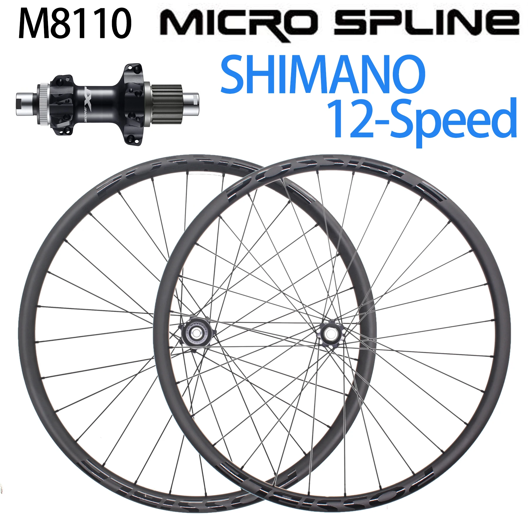 

29er BOOST 148 Carbon MTB 30MM 330g RIM with XT M8110 Micro Spline 12 Speed Hub for XC MTB Bike Wheelset Tubeless Ready 1450g