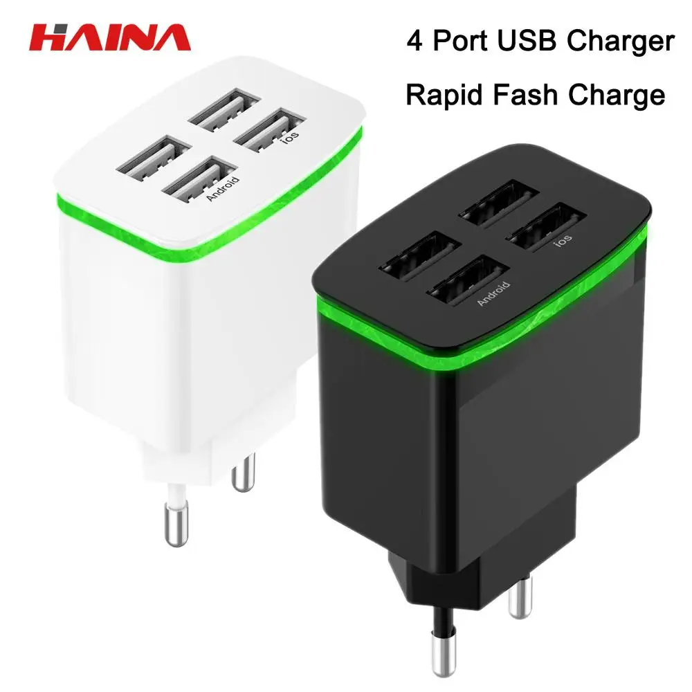 Мульти USB зарядное устройство 4 порта настенное зарядная станция 5 в 4A для Samsung iPhone