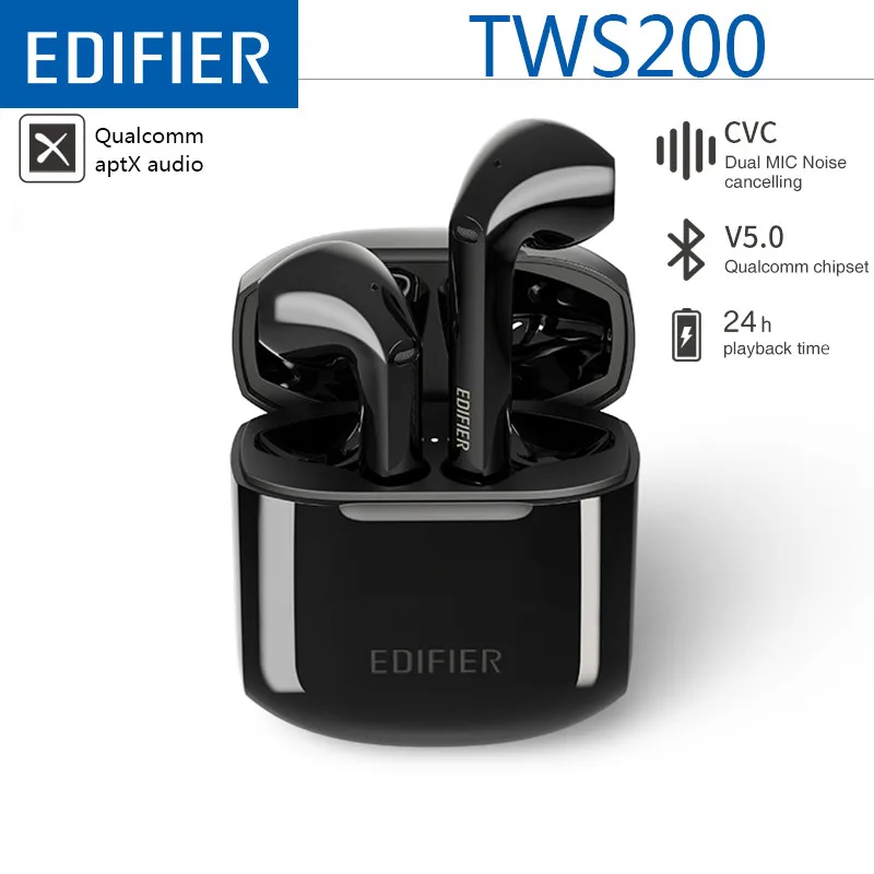 EDIFIER TWS200 TWS Wireless Earbuds Bluetooh 5.0 aptX Codec with Dual Microphone 24h playback time Noise Cancellation
EDIFIER TWS200 TWS Wireless Earbuds Bluetooh 5.0 aptX Codec with Dual Microphone 24h playback time Noise Cancellation