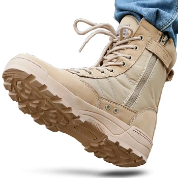 Men Boots Desert Tactical Military Boots Male Work Safty Shoes Leather Army Combat Boots Men Shoes Winter Boots Plus Size 45 46
Men Boots Desert Tactical Military Boots Male Work Safty Shoes Leather Army Combat Boots Men Shoes Winter Boots Plus Size 45 46