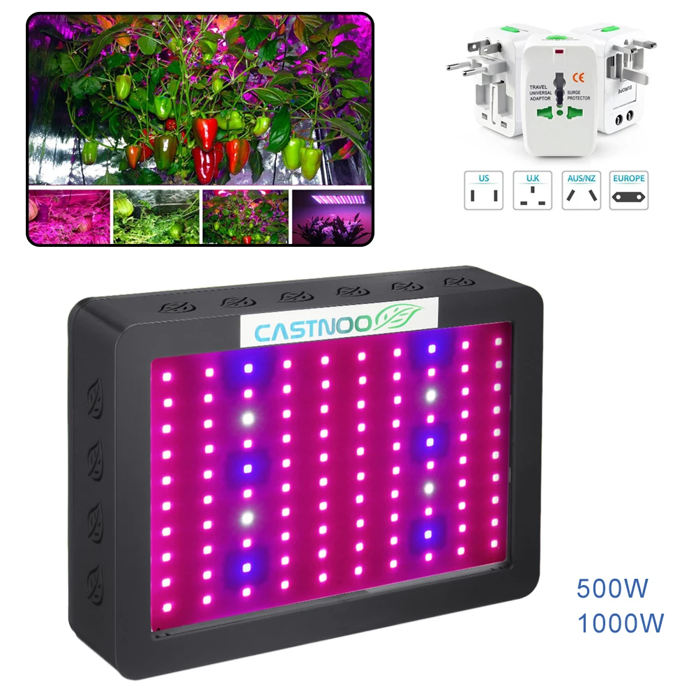 500/1000W LED Grow Light Indoor Hydro Flower Grow Panel+Adapter Converter
500/1000W LED Grow Light Indoor Hydro Flower Grow Panel+Adapter Converter