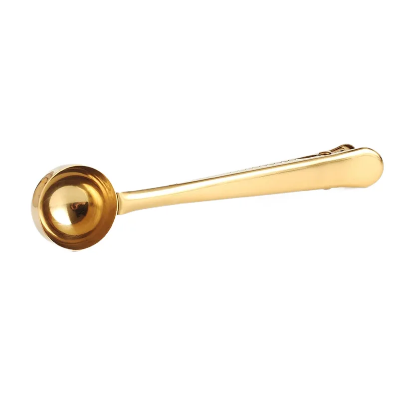 Two-in-One Coffee Pot Clip Spoon Northern Europe Style Gold-Tone Stainless Steel Sealing Clip Coffee Beans Amount Spoon with Cli
Two-in-One Coffee Pot Clip Spoon Northern Europe Style Gold-Tone Stainless Steel Sealing Clip Coffee Beans Amount Spoon with Cli