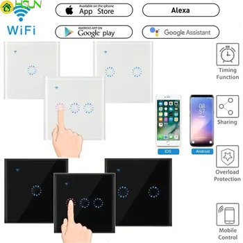 US/EU/AU Standard Touch Switch Smart Light Switch Panel Wall interruptor 1/2/3 Gang wifi Voice Work with Alexa Google Home APP
US/EU/AU Standard Touch Switch Smart Light Switch Panel Wall interruptor 1/2/3 Gang wifi Voice Work with Alexa Google Home APP
