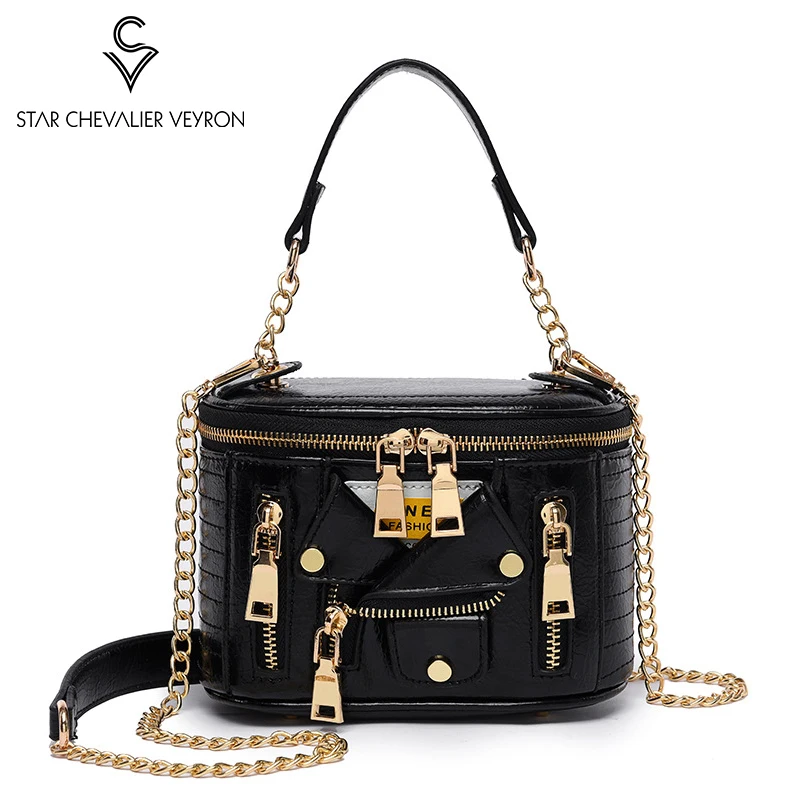 SCV Personality European Design Chain Bags Women Clothing Shoulder Rivet Zipper Jacket Bag Messenger Bag Women Leather Handbags 
SCV Personality European Design Chain Bags Women Clothing Shoulder Rivet Zipper Jacket Bag Messenger Bag Women Leather Handbags