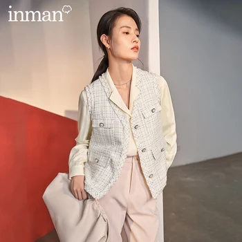 INMAN 2020 Spring New Arrival Literary Personality V-line Collar Pockets Single-breasted Check Vest
INMAN 2020 Spring New Arrival Literary Personality V-line Collar Pockets Single-breasted Check Vest