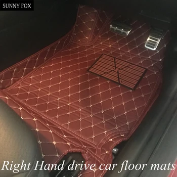 

SUNNY FOX Right hand drive/RHD car car floor mats Case for Peugeot 206 207 308sw 3008 4008 508 rcz 6D Waterproof car-styling lea