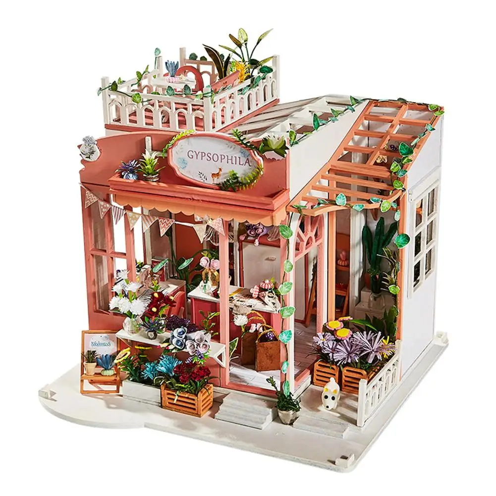 diy dollhouse kit 3d assembled loft handmade house with music