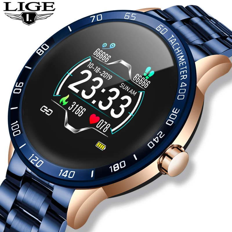 LIGE Waterproof Smart Watch Men Fitness Tracker Steel Blood Pressure Monitor Mode Multifunctional Sport Smart Watch for Android
LIGE Waterproof Smart Watch Men Fitness Tracker Steel Blood Pressure Monitor Mode Multifunctional Sport Smart Watch for Android
