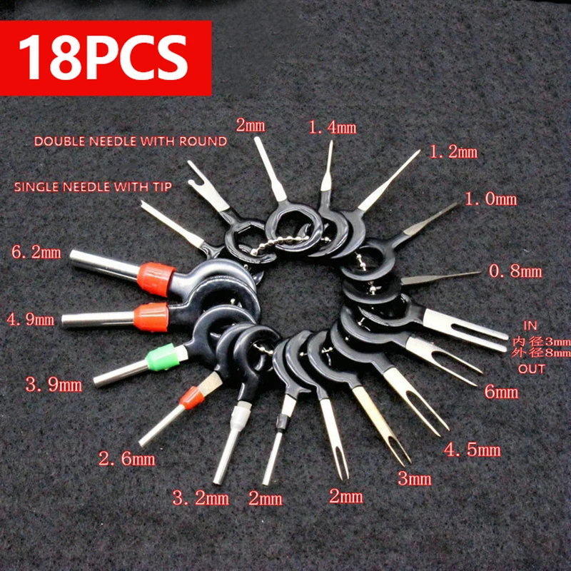 18Pcs 11Pcs Automotive Plug Terminal Remove Tool Set Key Pin Car Electrical Wire Crimp Connector Extractor Kit Accessories
18Pcs 11Pcs Automotive Plug Terminal Remove Tool Set Key Pin Car Electrical Wire Crimp Connector Extractor Kit Accessories