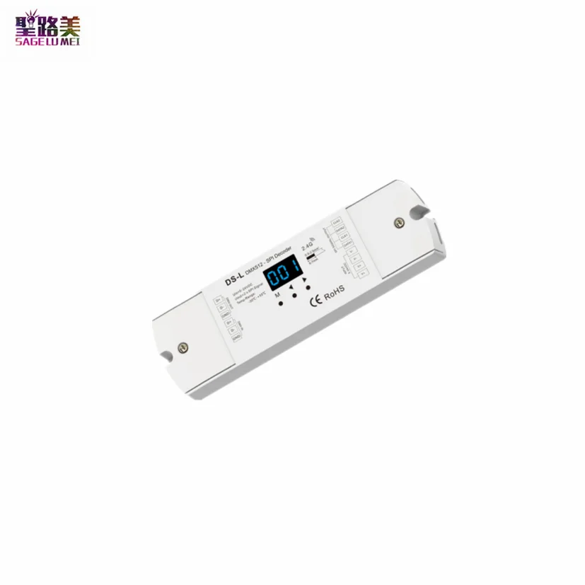 Φ DMX512 TO SPI декодер (с радиочастотной идентификацией) DC12V TTL контроллер для RGB Digital IC