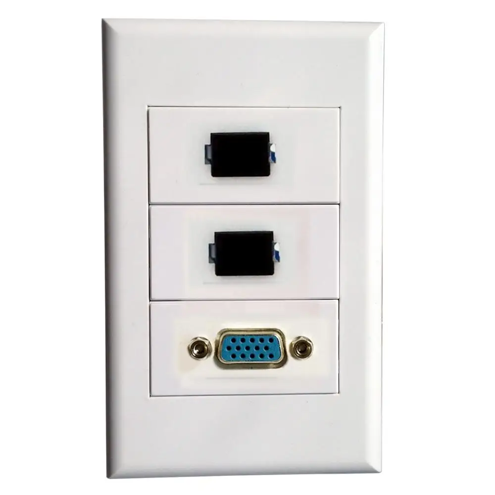 Wall Plate Cover with 2 SC + VGA Modules Fiber Optic Keystone For Cabling System wiring works | Мобильные телефоны и