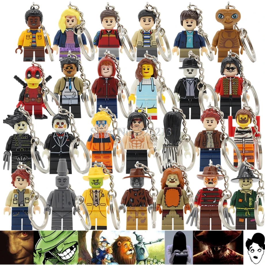 Single Movie Keychain The Ring Mask Figure Stranger Things The Wizard of OZ Billy Freedy Comedy Dean Building Blocks Toy Legoing
Single Movie Keychain The Ring Mask Figure Stranger Things The Wizard of OZ Billy Freedy Comedy Dean Building Blocks Toy Legoing