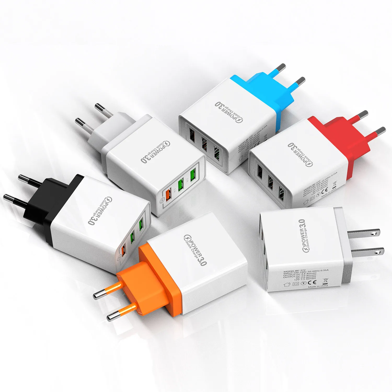 Quick Charger 5V/3A 3-Port USB Charger Fast Charger QC 3.0 EU Fast Wall Travel Charger For Samsung/XiaoMi/iPhone/Huawei BK-372
Quick Charger 5V/3A 3-Port USB Charger Fast Charger QC 3.0 EU Fast Wall Travel Charger For Samsung/XiaoMi/iPhone/Huawei BK-372