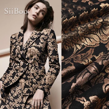 France style luxury black gold floral metallic jacquard brocade fabric apparel for dress coat tissu tecidos SP5059
France style luxury black gold floral metallic jacquard brocade fabric apparel for dress coat tissu tecidos SP5059