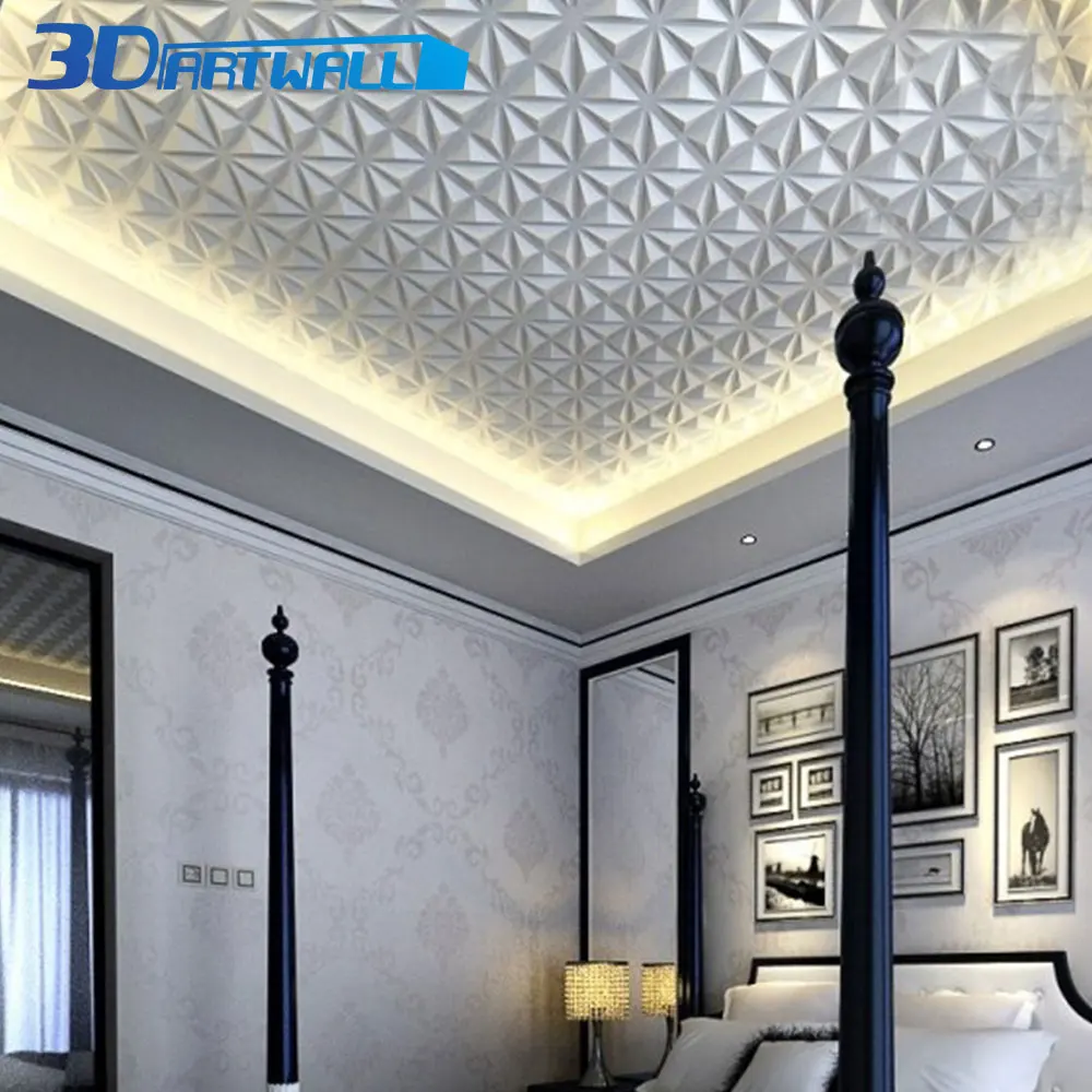 3DARTWALL ПВХ 3D модные декоративные стеновые панели Белый текстурированная